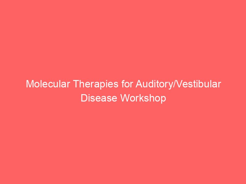 Molecular Therapies for Auditory/Vestibular Disease Workshop